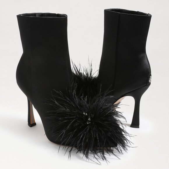 Sam Edelman Ency Feather Heel Bootie in Black‎ Size 7